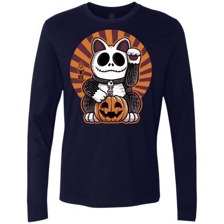 T-Shirts Midnight Navy / S Halloween Neko Men's Premium Long Sleeve