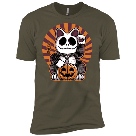 T-Shirts Military Green / X-Small Halloween Neko Men's Premium T-Shirt