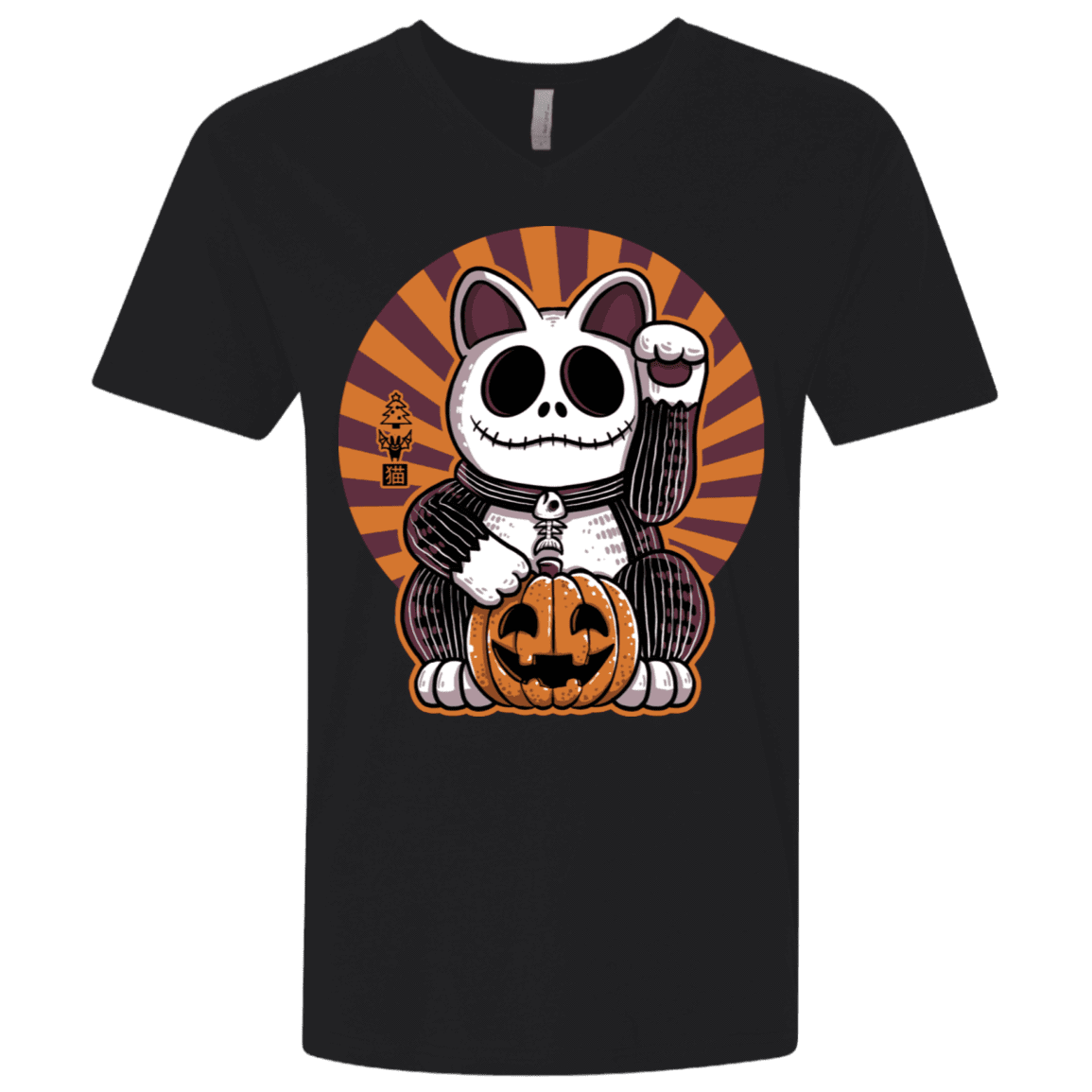 T-Shirts Black / X-Small Halloween Neko Men's Premium V-Neck