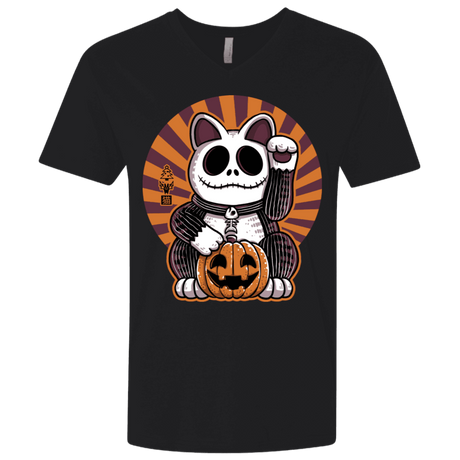 T-Shirts Black / X-Small Halloween Neko Men's Premium V-Neck