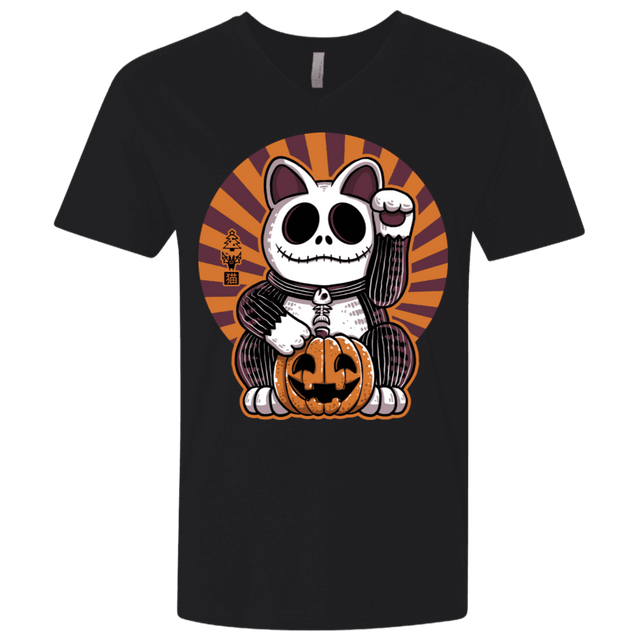 T-Shirts Black / X-Small Halloween Neko Men's Premium V-Neck