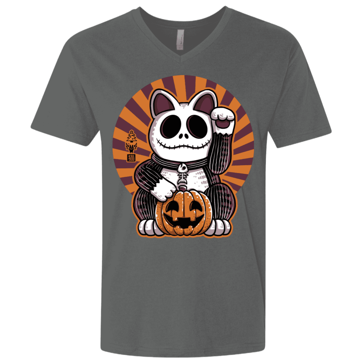 T-Shirts Heavy Metal / X-Small Halloween Neko Men's Premium V-Neck