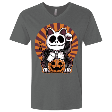 T-Shirts Heavy Metal / X-Small Halloween Neko Men's Premium V-Neck