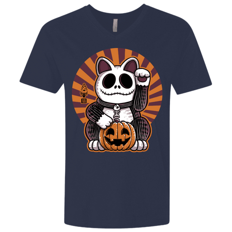 T-Shirts Midnight Navy / X-Small Halloween Neko Men's Premium V-Neck