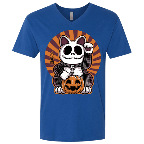 T-Shirts Royal / X-Small Halloween Neko Men's Premium V-Neck