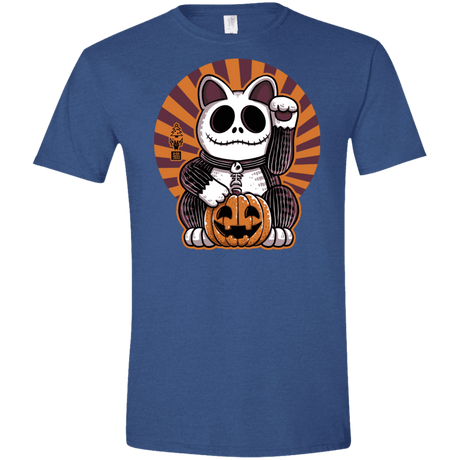 T-Shirts Heather Royal / X-Small Halloween Neko Men's Semi-Fitted Softstyle