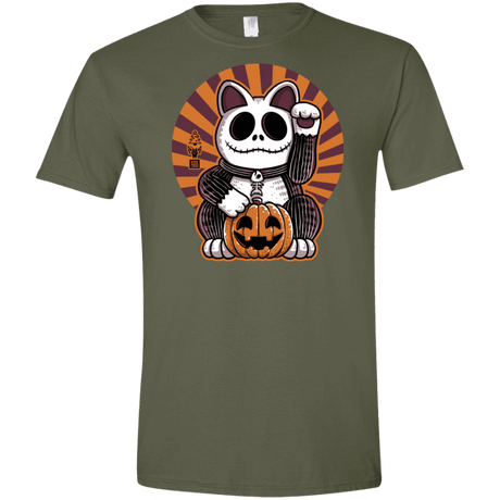 T-Shirts Military Green / S Halloween Neko Men's Semi-Fitted Softstyle