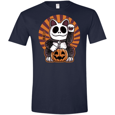 T-Shirts Navy / X-Small Halloween Neko Men's Semi-Fitted Softstyle