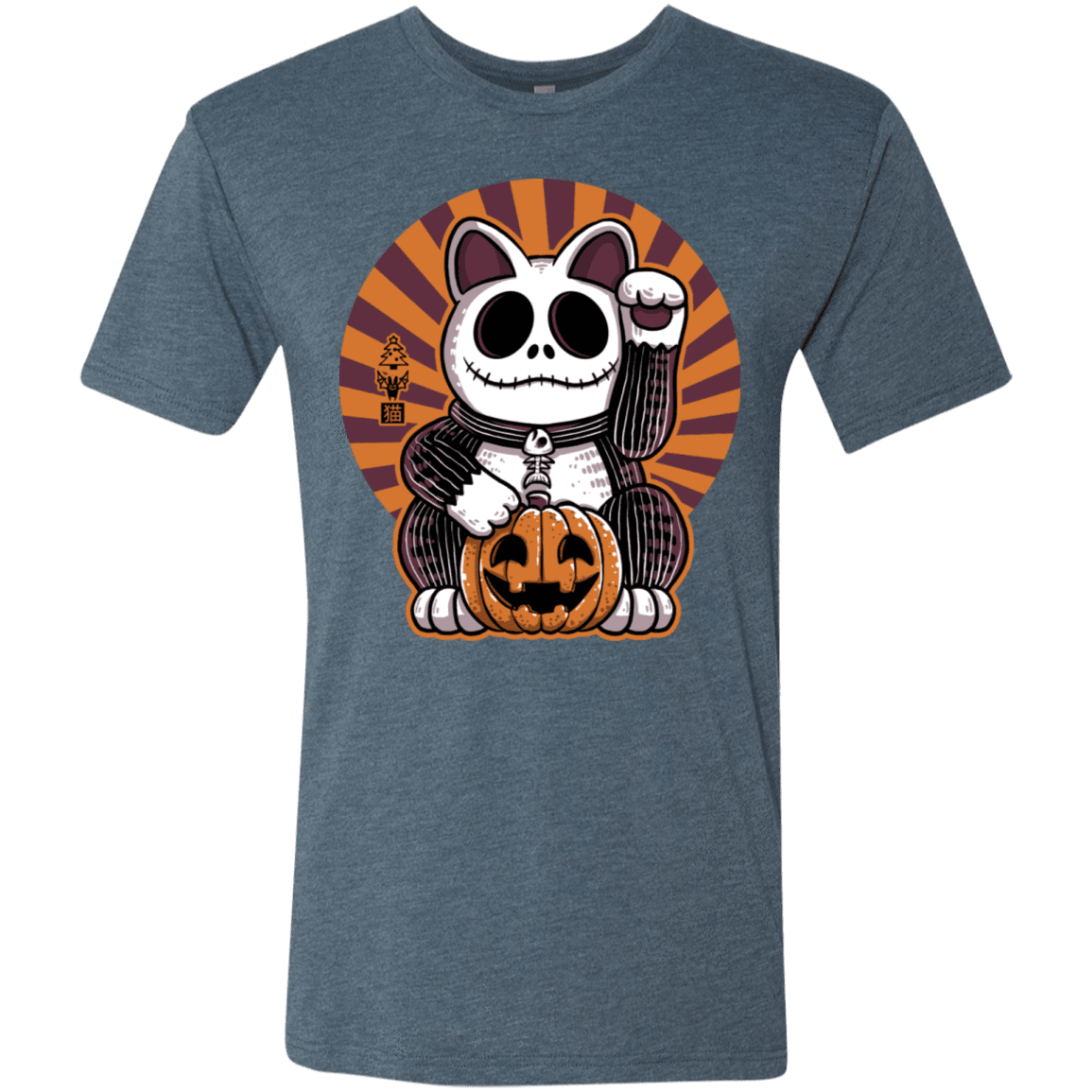 T-Shirts Indigo / S Halloween Neko Men's Triblend T-Shirt