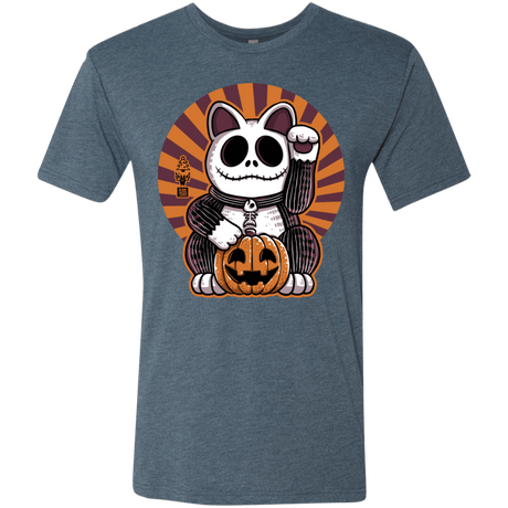 T-Shirts Indigo / S Halloween Neko Men's Triblend T-Shirt