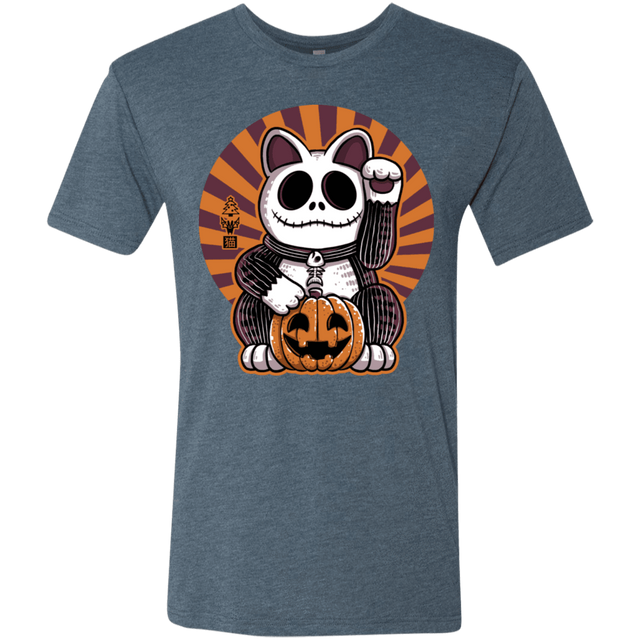 T-Shirts Indigo / S Halloween Neko Men's Triblend T-Shirt