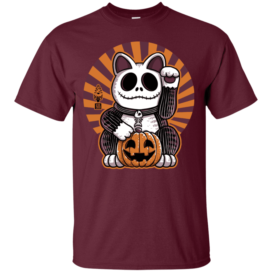 T-Shirts Maroon / S Halloween Neko T-Shirt