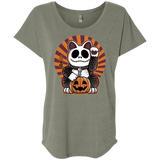 T-Shirts Venetian Grey / X-Small Halloween Neko Triblend Dolman Sleeve