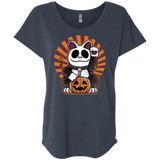 T-Shirts Vintage Navy / X-Small Halloween Neko Triblend Dolman Sleeve