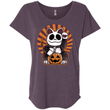 T-Shirts Vintage Purple / X-Small Halloween Neko Triblend Dolman Sleeve