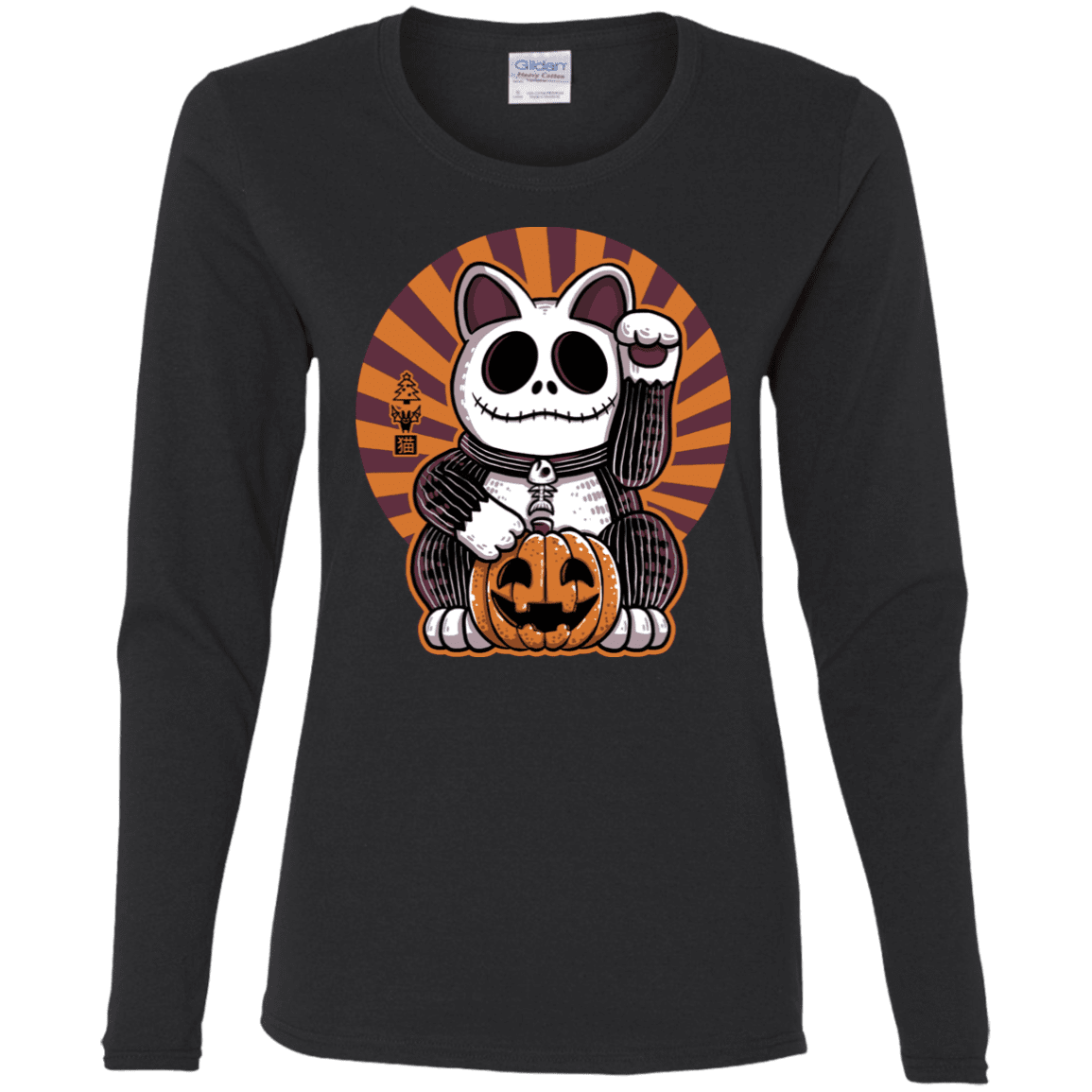 T-Shirts Black / S Halloween Neko Women's Long Sleeve T-Shirt