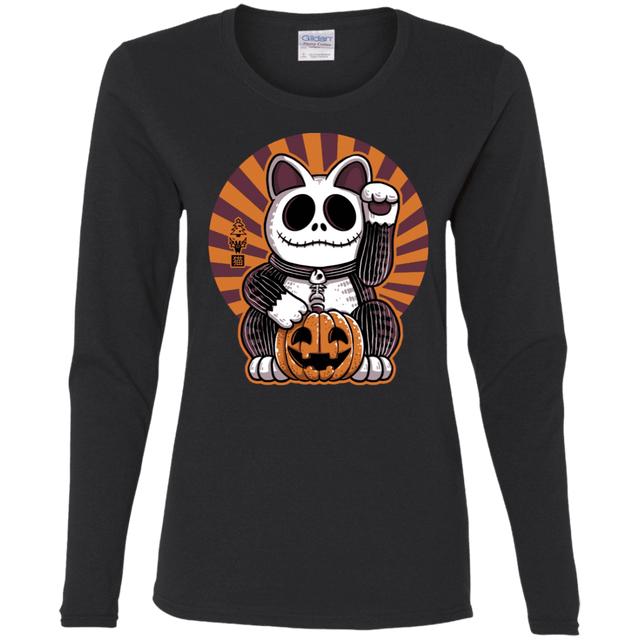 T-Shirts Black / S Halloween Neko Women's Long Sleeve T-Shirt