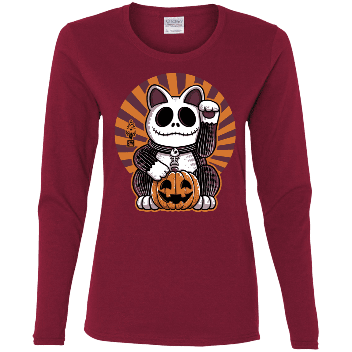 T-Shirts Cardinal / S Halloween Neko Women's Long Sleeve T-Shirt