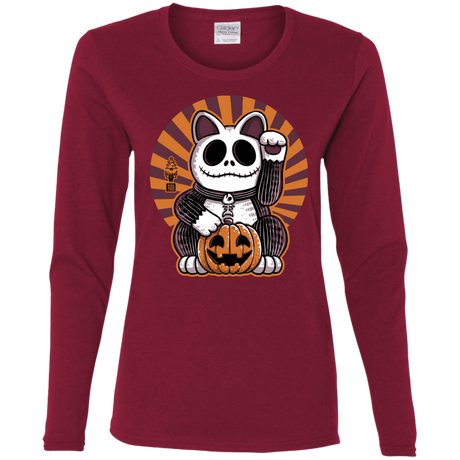 T-Shirts Cardinal / S Halloween Neko Women's Long Sleeve T-Shirt