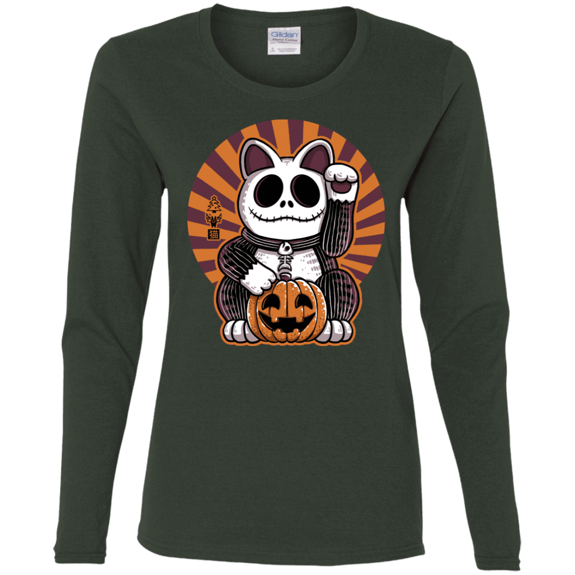 T-Shirts Forest / S Halloween Neko Women's Long Sleeve T-Shirt