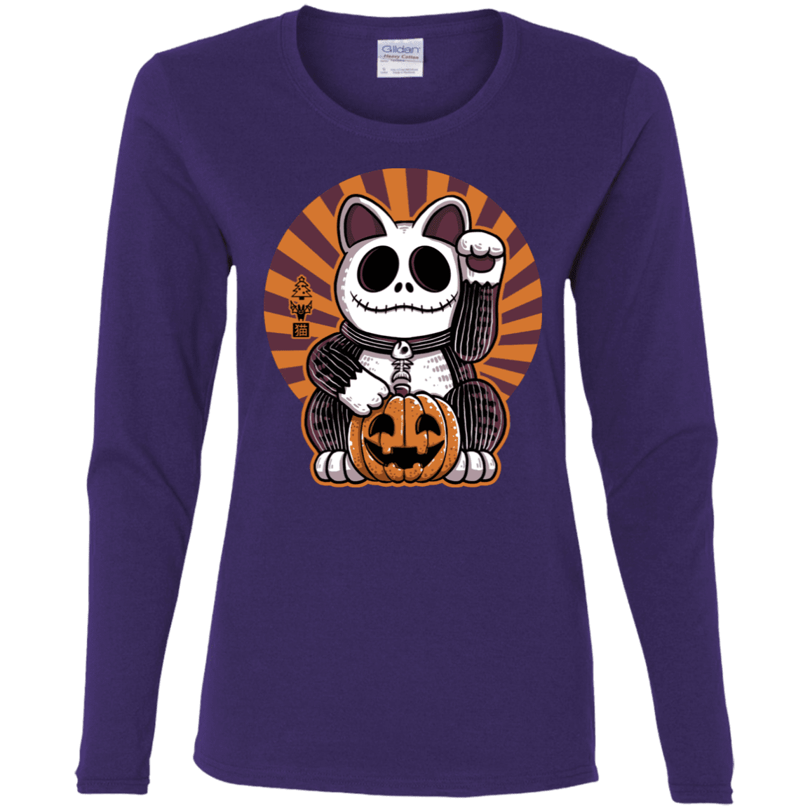 T-Shirts Purple / S Halloween Neko Women's Long Sleeve T-Shirt