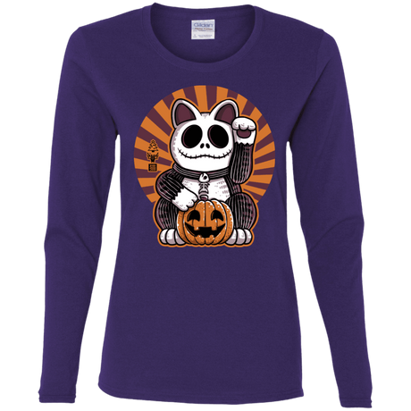 T-Shirts Purple / S Halloween Neko Women's Long Sleeve T-Shirt