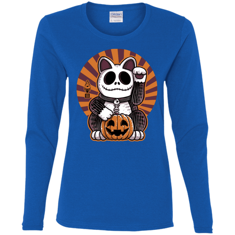 T-Shirts Royal / S Halloween Neko Women's Long Sleeve T-Shirt