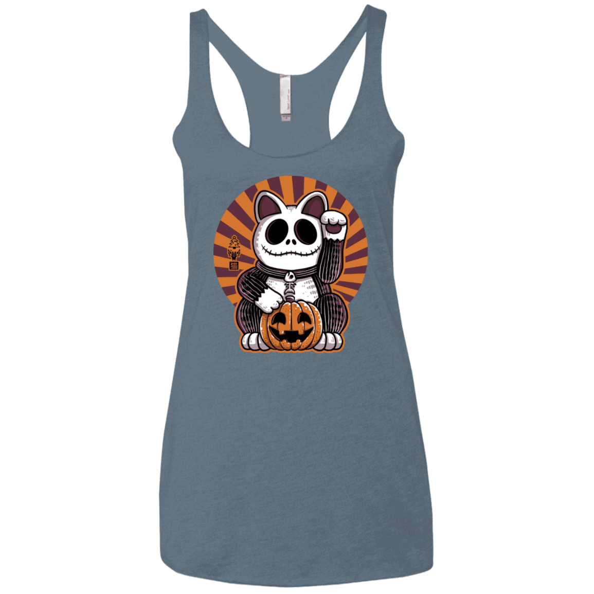 T-Shirts Indigo / X-Small Halloween Neko Women's Triblend Racerback Tank