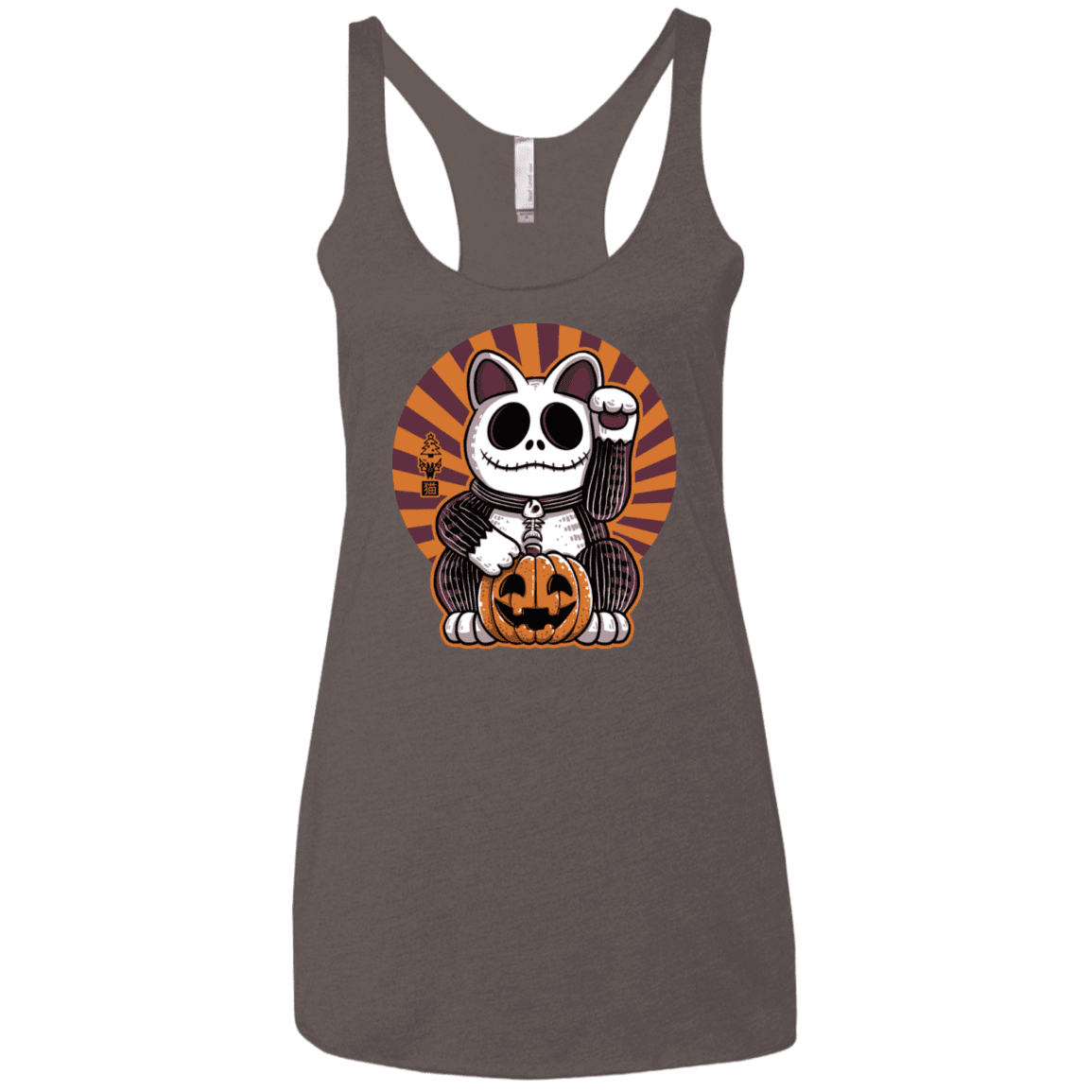 T-Shirts Macchiato / X-Small Halloween Neko Women's Triblend Racerback Tank