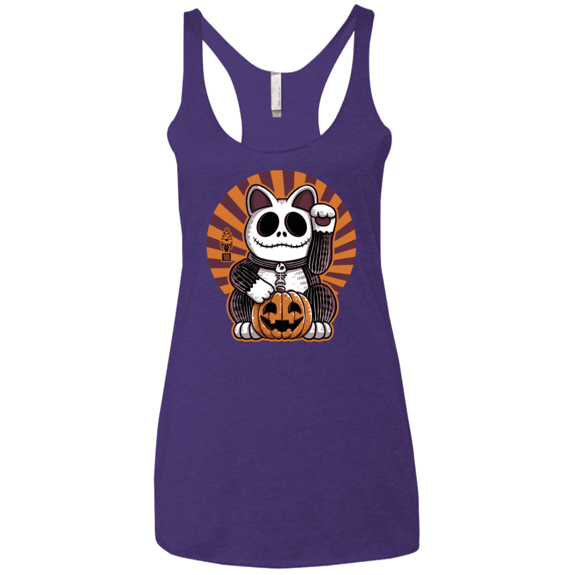 T-Shirts Purple Rush / X-Small Halloween Neko Women's Triblend Racerback Tank