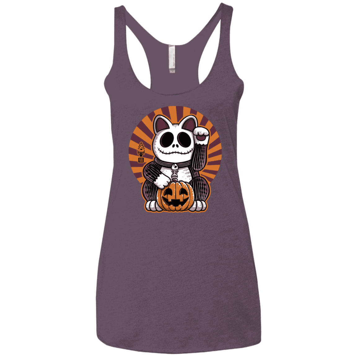 T-Shirts Vintage Purple / X-Small Halloween Neko Women's Triblend Racerback Tank