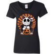 T-Shirts Black / S Halloween Neko Women's V-Neck T-Shirt