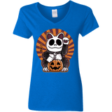 T-Shirts Royal / S Halloween Neko Women's V-Neck T-Shirt