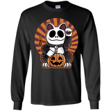 T-Shirts Black / YS Halloween Neko Youth Long Sleeve T-Shirt