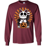 T-Shirts Maroon / YS Halloween Neko Youth Long Sleeve T-Shirt