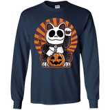T-Shirts Navy / YS Halloween Neko Youth Long Sleeve T-Shirt