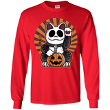 T-Shirts Red / YS Halloween Neko Youth Long Sleeve T-Shirt
