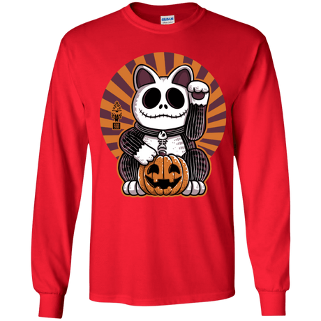 T-Shirts Red / YS Halloween Neko Youth Long Sleeve T-Shirt