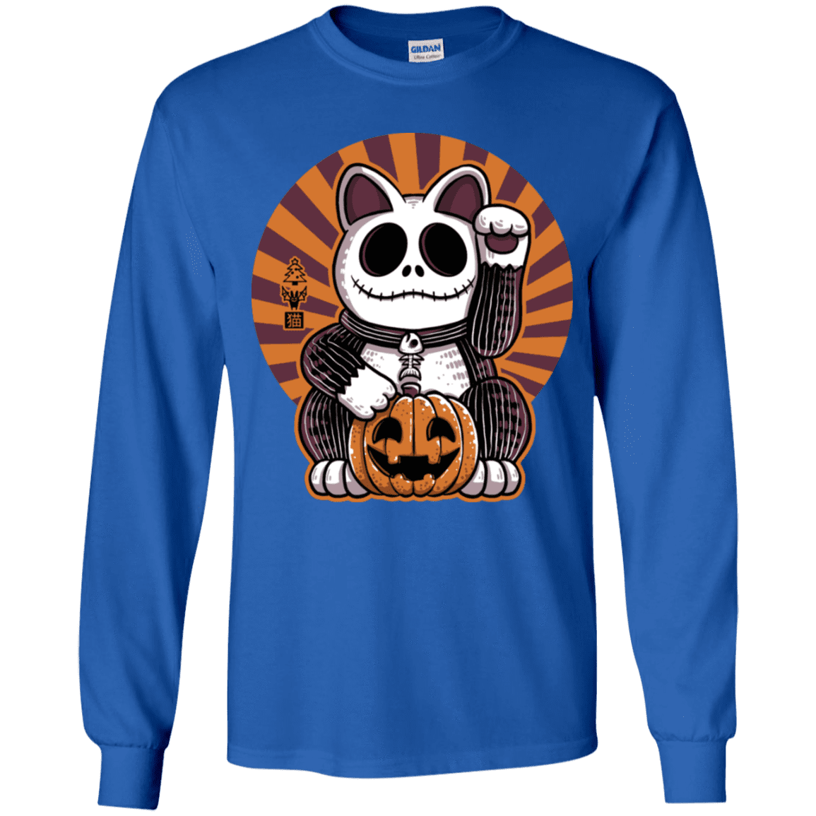 T-Shirts Royal / YS Halloween Neko Youth Long Sleeve T-Shirt