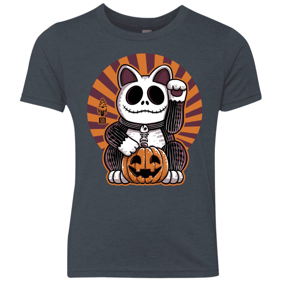 T-Shirts Vintage Navy / YXS Halloween Neko Youth Triblend T-Shirt