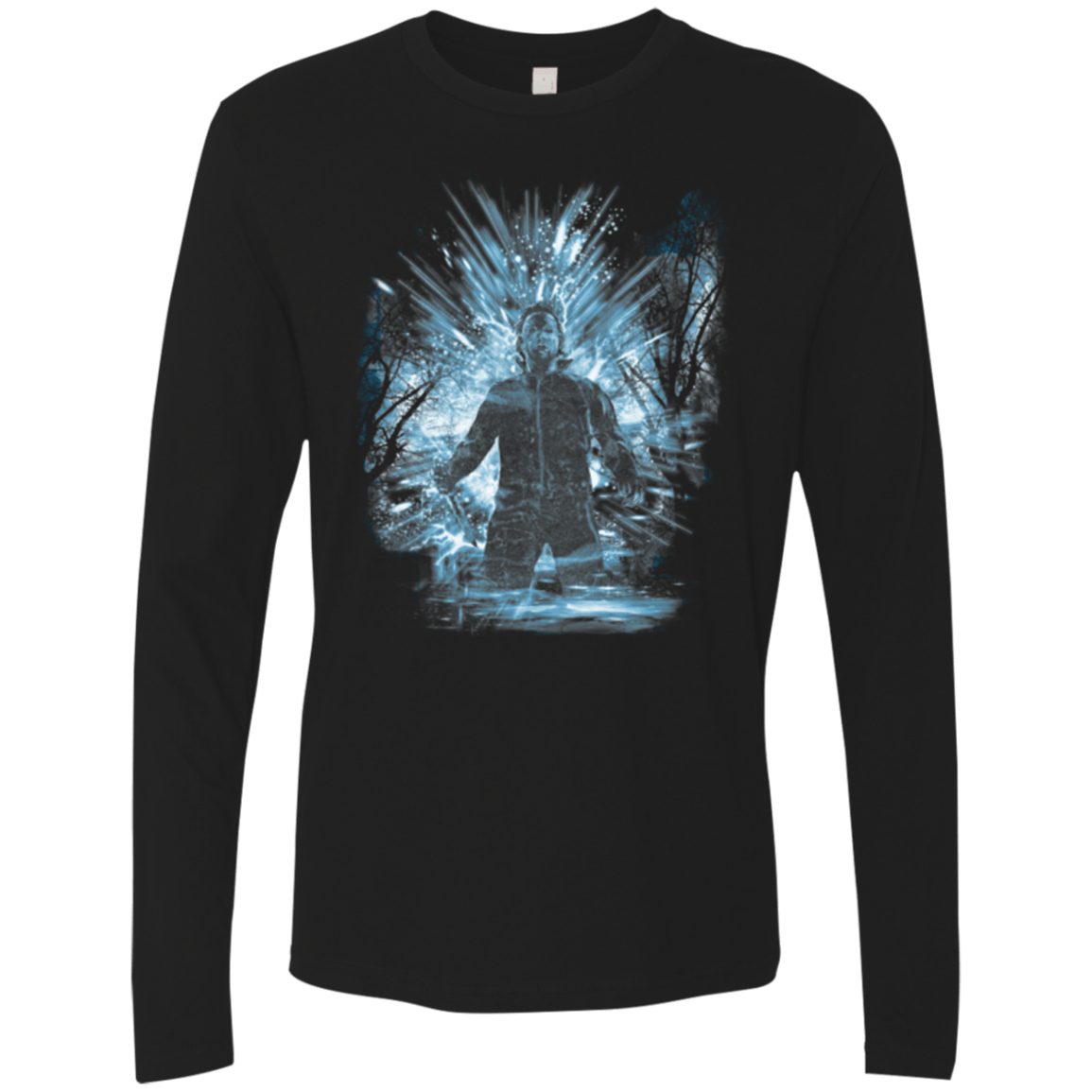 T-Shirts Black / Small Halloween Storm Blue Men's Premium Long Sleeve