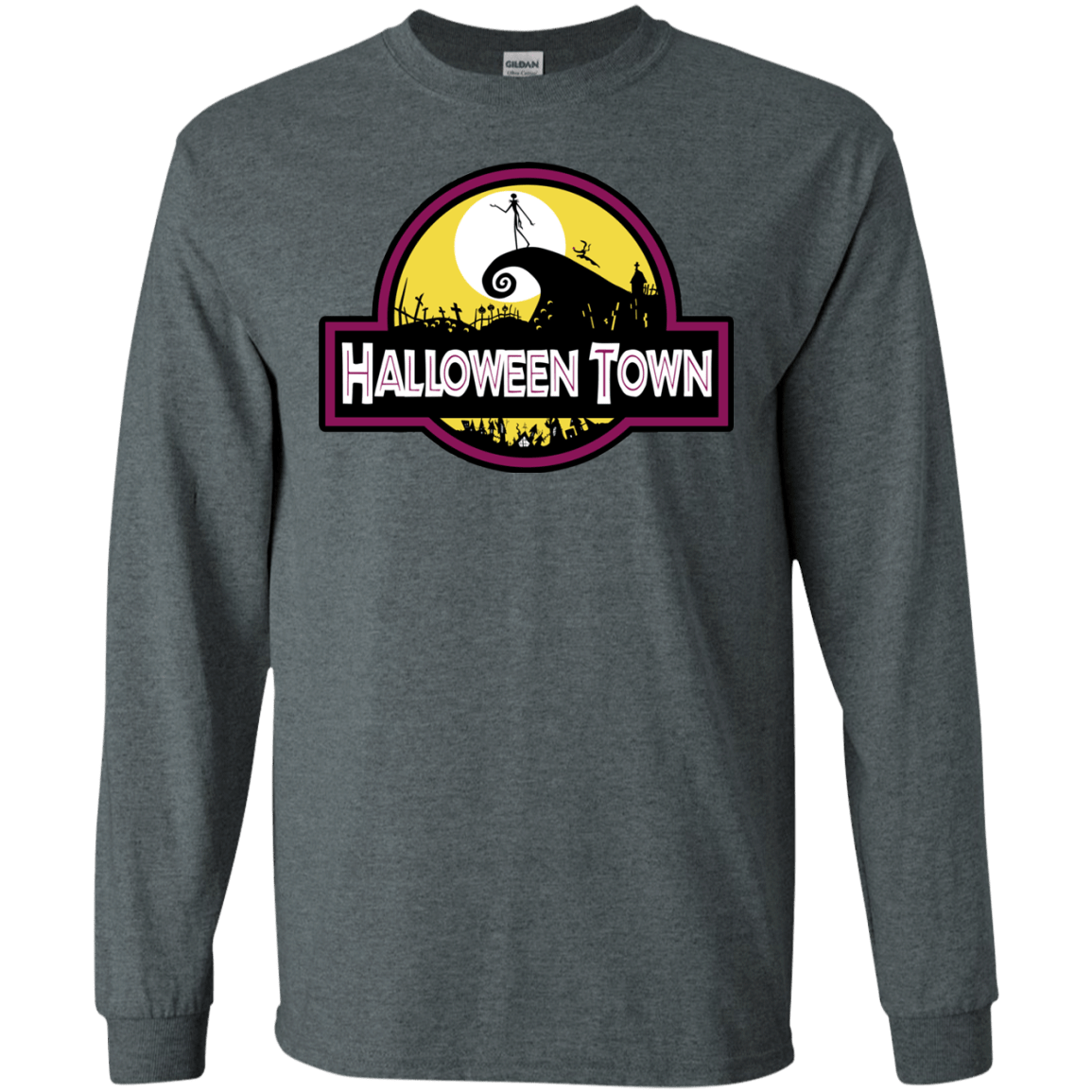 T-Shirts Dark Heather / S Halloween Town Men's Long Sleeve T-Shirt