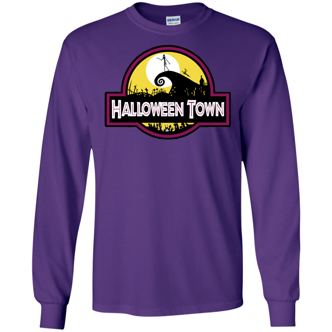 T-Shirts Purple / S Halloween Town Men's Long Sleeve T-Shirt