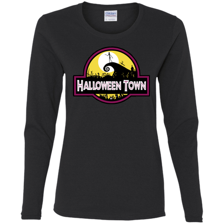 T-Shirts Black / S Halloween Town Women's Long Sleeve T-Shirt