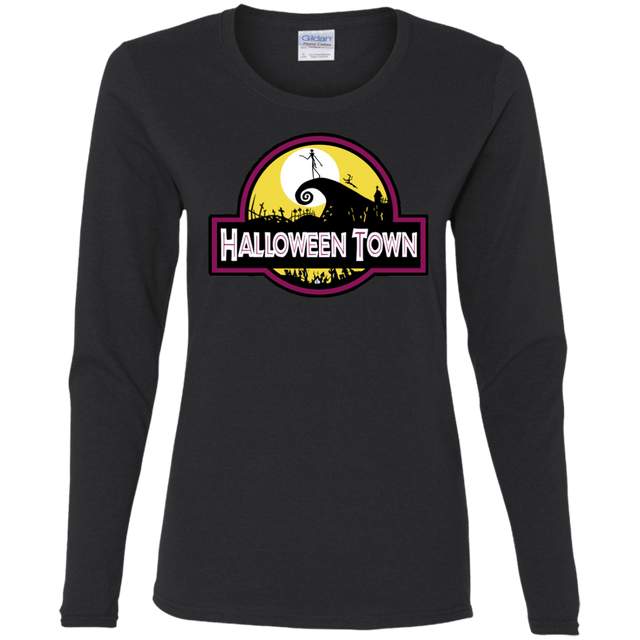 T-Shirts Black / S Halloween Town Women's Long Sleeve T-Shirt