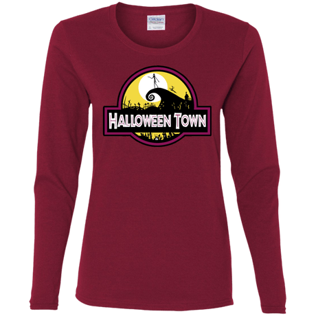 T-Shirts Cardinal / S Halloween Town Women's Long Sleeve T-Shirt