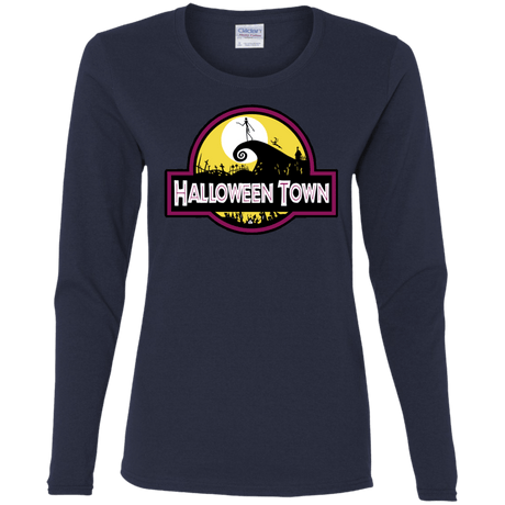 T-Shirts Navy / S Halloween Town Women's Long Sleeve T-Shirt