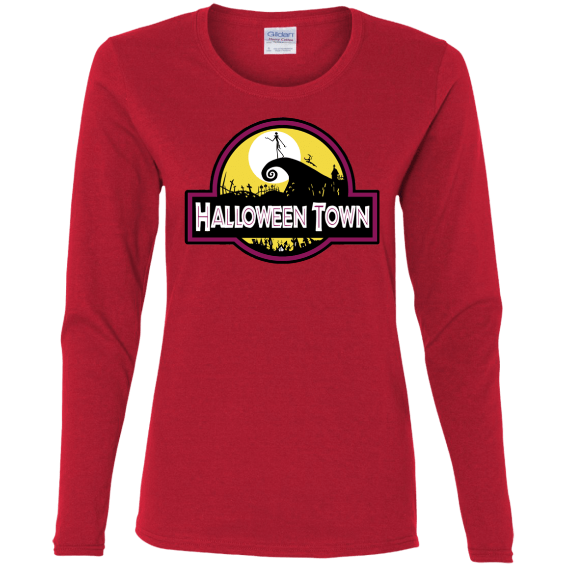 T-Shirts Red / S Halloween Town Women's Long Sleeve T-Shirt