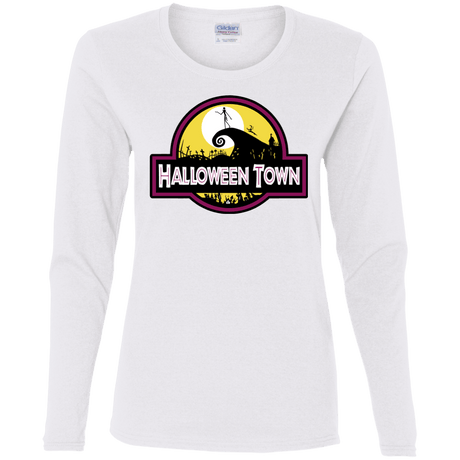 T-Shirts White / S Halloween Town Women's Long Sleeve T-Shirt