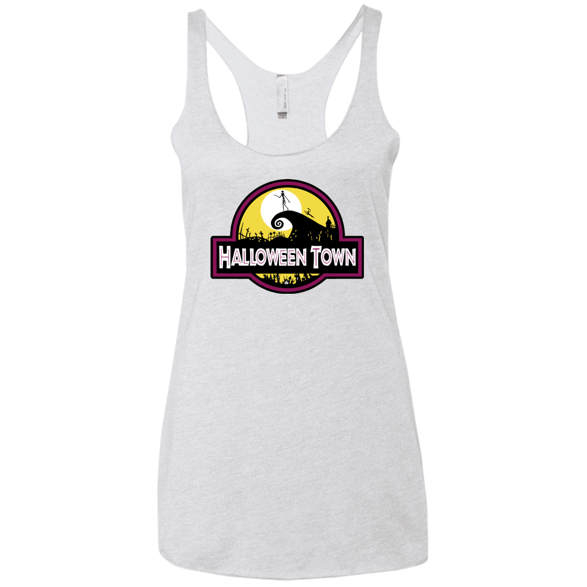 T-Shirts Heather White / X-Small Halloween Town Women's Triblend Racerback Tank